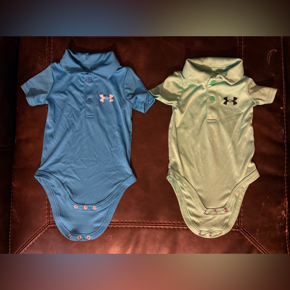 Under Armour Infant Bodysuits in Blue and Mint
